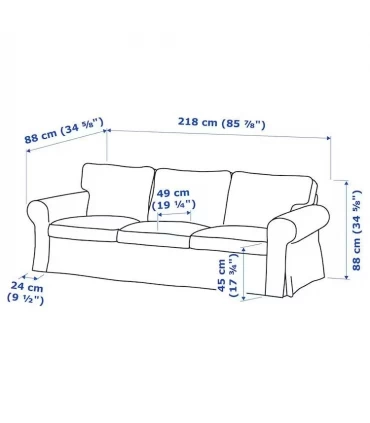 مبل راحتی سه نفره ایکیا مدل EKTORP رنگ بژ