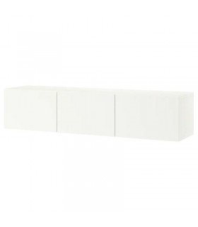 میز تلویزیون دیواری سه درب ایکیا مدل BESTA Lappviken سفید عرض 180 سانتیمتر