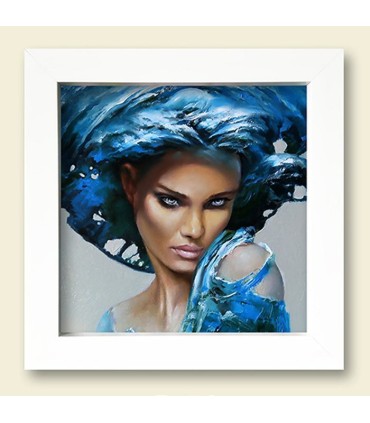 تابلو نقاشی چاپی طرح زن مو آبی آرت هوم کد B79