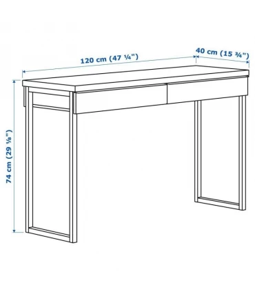 میز هایگلاس ایکیا مدل BESTA BURS ابعاد 40×120 سانتیمتر