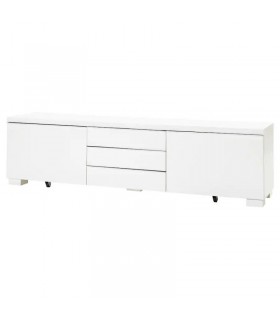 میز تلویزیون هایگلاس ایکیا مدل BESTA BURS رنگ سفید