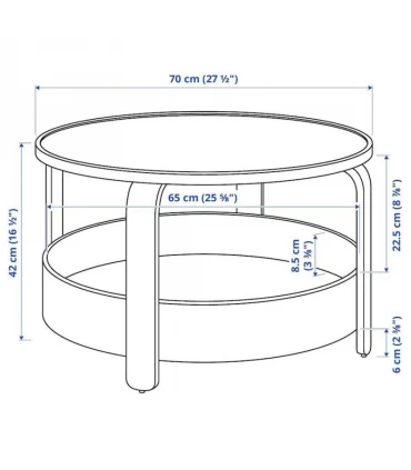 میز جلو مبلی گرد ایکیا مدل BORGEBY قطر 70 سانتیمتر