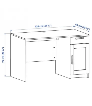 میز تحریر به همراه کمد ایکیا مدل BRIMNES