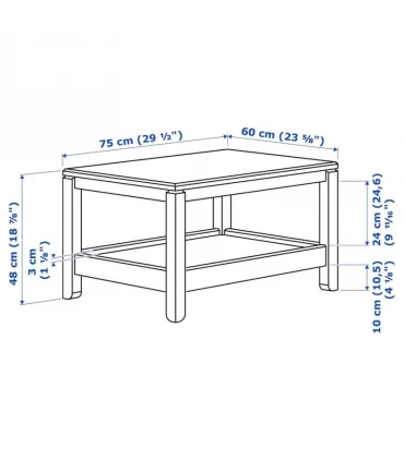 میز جلو مبلی چوبی ایکیا مدل HAVSTA رنگ سفید