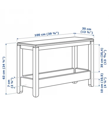 میز کنسول چوبی ایکیا مدل HAVSTA رنگ سفید