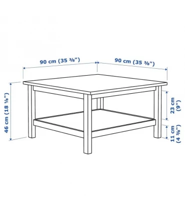 میز جلو مبلی چوبی ایکیا مدل HEMNES رنگ قهوه ای تیره