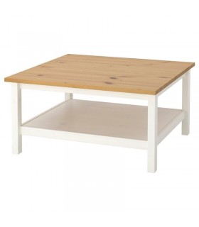 میز جلو مبلی چوبی ایکیا مدل HEMNES رنگ بدنه سفید صفحه خودرنگ