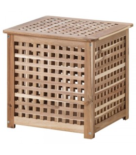 میز کناری تمام چوبی ایکیا مدل HOL دارای فضای ذخیره سازی 50×50 سانتیمتر