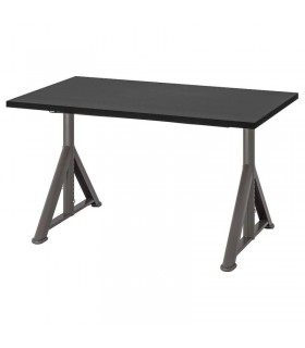 میز اداری قابل تنظیم ایکیا مدل IDASEN طول 120 سانتیمتر رنگ پایه خاکستری تیره صفحه مشکی