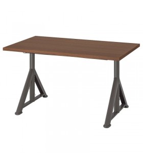 میز اداری قابل تنظیم ایکیا مدل IDASEN طول 120 سانتیمتر رنگ پایه خاکستری تیره صفحه قهوه ای