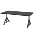 میز اداری قابل تنظیم ایکیا مدل IDASEN طول 160 سانتیمتر رنگ پایه خاکستری تیره صفحه مشکی