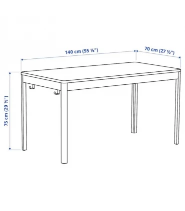 میز چند کاره ایکیا مدل IDASEN رنگ پایه بژ صفحه مشکی