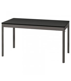 میز چند کاره ایکیا مدل IDASEN رنگ پایه خاکستری تیره صفحه مشکی