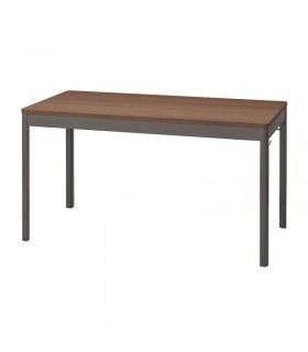 میز چند کاره ایکیا مدل IDASEN رنگ پایه خاکستری تیره صفحه قهوه ای