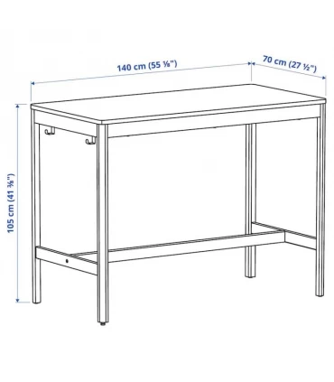 میز کار/جلسه ایکیا مدل IDASEN رنگ پایه بژ صفحه قهوه ای ارتفاع بلند 105 سانتیمتر