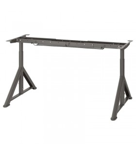 پایه میز با قابلیت تنظیم ارتفاع دستی ایکیا مدل IDASEN رنگ خاکستری تیره