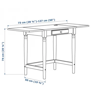 میز تحریر تاشو ایکیا مدل INGATORP رنگ مشکی
