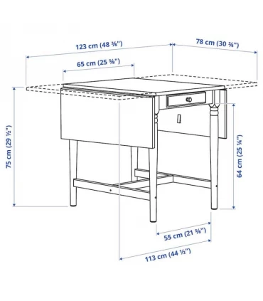 میز ناهار خوری تاشو 2 تا 4 نفره ایکیا مدل INGATORP رنگ قهوه ای تیره