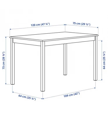 میز ناهار خوری 4 نفره چوبی ایکیا مدل INGO خودرنگ
