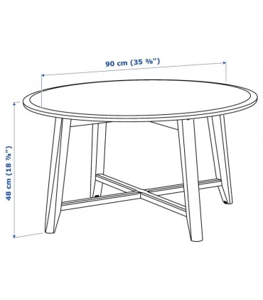 میز جلو مبلی گرد ایکیا مدل KRAGSTA مشکی