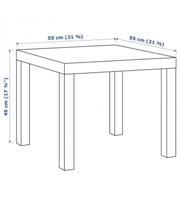 میز جلو مبلی مربعی ایکیا مدل LACK رنگ سفید مات اندازه 55×55 سانتیمتر