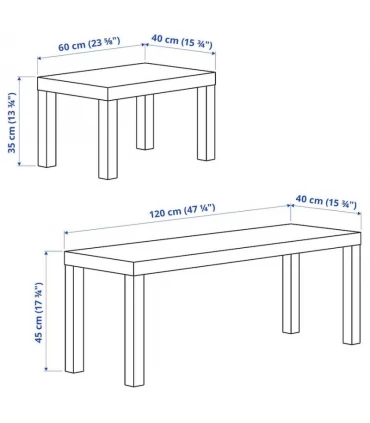 ست دو عددی میز جلو مبلی ایکیا مدل LACK رنگ خاکستری