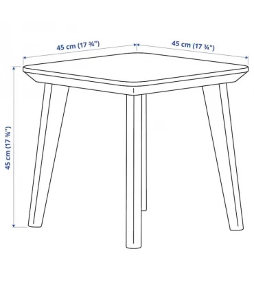 میز عسلی چوبی ایکیا مدل LISABO ابعاد 45×45 سانتیمتر