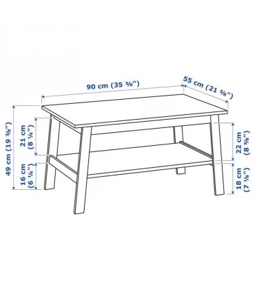 میز جلو مبلی ایکیا مدل LUNNARP رنگ سفید