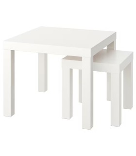 ست 2 عددی میز جلو مبلی مربعی ایکیا مدل LACK رنگ سفید