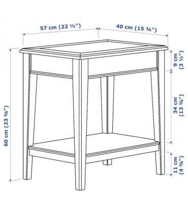 میز عسلی ایکیا مدل LIATORP دارای رویه شیشه ای رنگ خاکستری