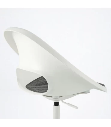 صندلی چرخدار ایکیا مدل LOBERGET / MALSKAR رنگ سفید به همراه پد نشیمن خاکستری تیره
