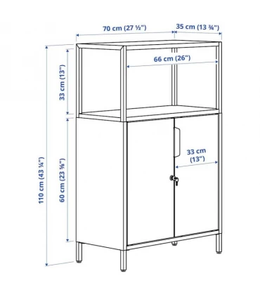 کمد درب دار فلزی ایکیا مدل TROTTEN اندازه 110×70 سانتیمتر