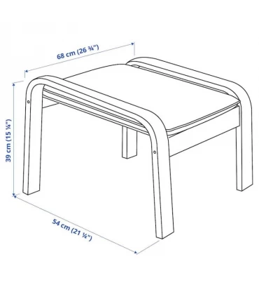 زیر پایی ایکیا مدل POANG بدنه قهوه ای نشیمن بژ