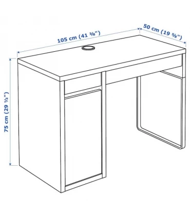 میز تحریر ایکیا مدل MICKE اندازه 50×105 سانتیمتر رنگ سفید