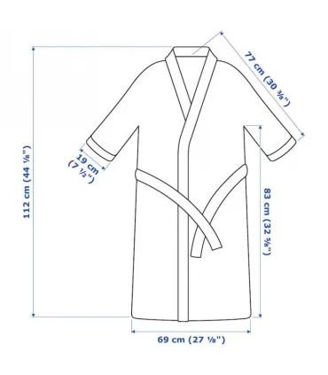 حوله تن پوش ایکیا مدل ROCKAN سایز L/XL رنگ سفید