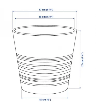 گلدان سفالی ایکیا مدل MUSKOT قطر 15 سانتیمتر رنگ سفید