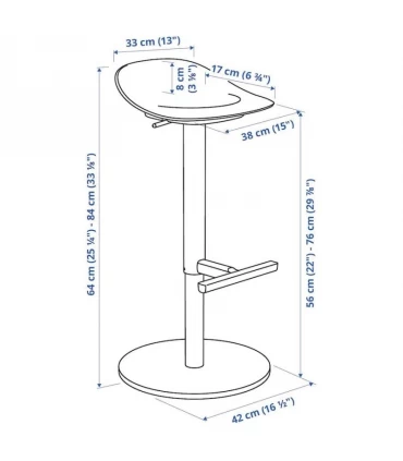 صندلی اپن ایکیا مدل JANINGE ارتفاع نشیمن 76 سانتیمتر رنگ خاکستری