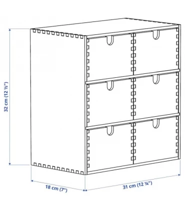 مینی دراور چوبی ایکیا مدل MOPPE اندازه 32×18×31 سانتیمتر