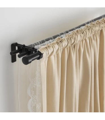 چوب پرده ایکیا مدل HUGAD ابعاد 210 تا 385 سانتیمتر رنگ مشکی