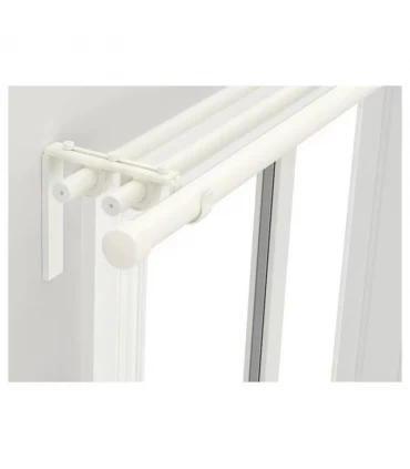 ست چوب پرده سه تایی ایکیا مدل RACKA / HUGAD ابعاد 120 تا 210 سانتیمتر رنگ سفید