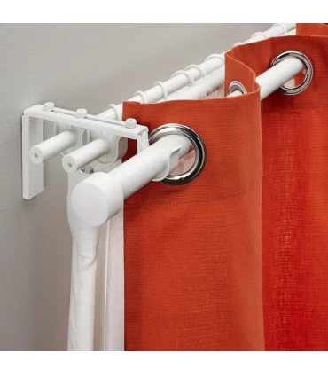 ست چوب پرده سه تایی ایکیا مدل RACKA / HUGAD ابعاد 120 تا 210 سانتیمتر رنگ سفید