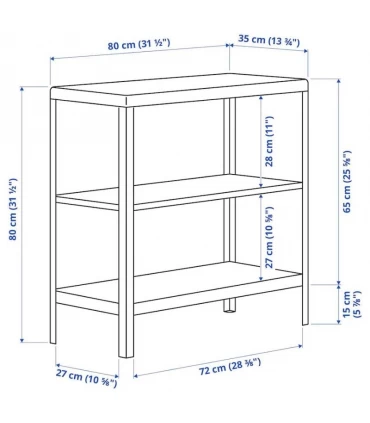 قفسه دو طبقه ایکیا مدل KOLBJORN اندازه 81×80 سانتیمتر رنگ بژ