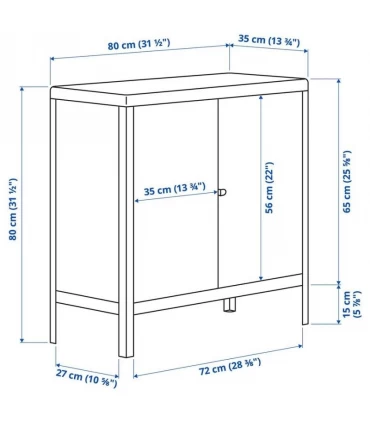 کابینت فلزی دو درب ایکیا مدل KOLBJORN اندازه 81×80 سانتیمتر رنگ بژ