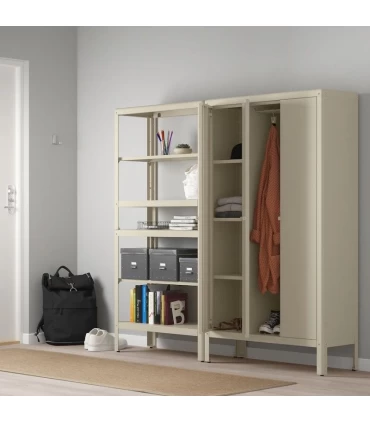 کابینت فلزی سه درب ایکیا مدل KOLBJORN اندازه 161×90 سانتیمتر رنگ بژ