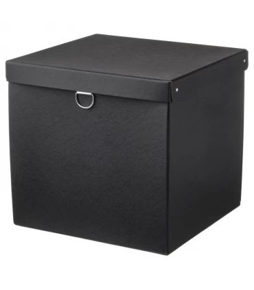 باکس ذخیره سازی درب دار ایکیا مدل NIMM اندازه 30×30×32 سانتیمتر رنگ مشکی