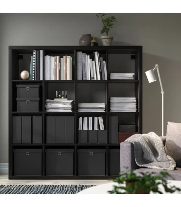 باکس ذخیره سازی درب دار ایکیا مدل NIMM اندازه 30×30×32 سانتیمتر رنگ مشکی