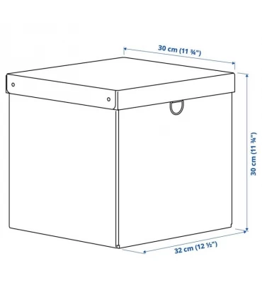باکس ذخیره سازی درب دار ایکیا مدل NIMM اندازه 30×30×32 سانتیمتر رنگ مشکی
