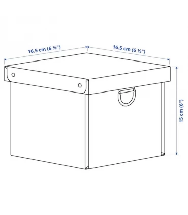 باکس ذخیره سازی درب دار ایکیا مدل NIMM اندازه 15×16.5×16.5 سانتیمتر رنگ مشکی