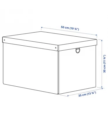 باکس ذخیره سازی درب دار ایکیا مدل NIMM اندازه 30×50×35 سانتیمتر رنگ مشکی