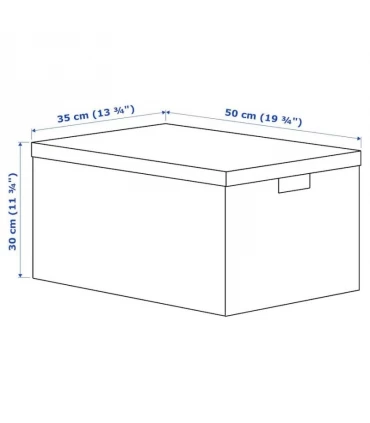 باکس ذخیره سازی درب دار ایکیا مدل TJENA اندازه 30×50×35 سانتیمتر رنگ سفید